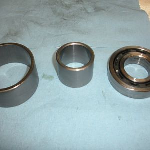Top of bearing set with inner bearing spacer and outer spacer.