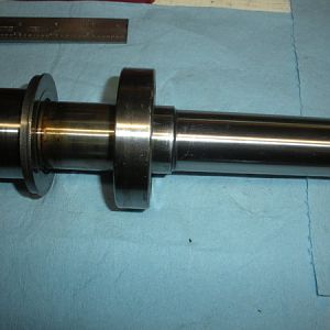 The spindle with the dirt shield and lower bearing. Just after the spacers and top bearing from the set came off.