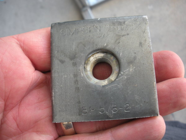 Picture of the simpson strong-tie bearing plate 2"x2" 5/8" hole