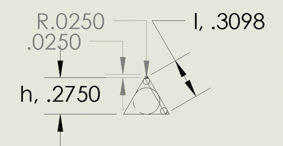 Finding Nose Radii Of Triangular Inserts 