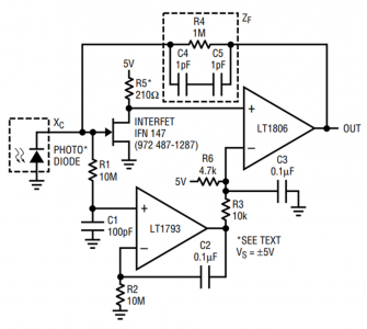 JFET-Enhanced Low Noise Photodiode Charge Amp.png